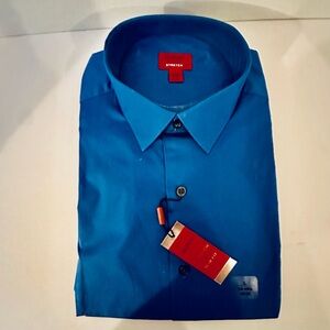 Alfani Long Sleeve Slim Fit Stretch Men's Blue Dress Shirt L, Neck 16-16 1/2 NWT